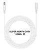 10-ft Power Extension Cable (White) - SUPER HEAVY-DUTY - 18AWG - 4A - 5.5mm x 2.1mm Barrel Connectors - Works with Battery Eliminator Kits