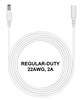 10-ft Power Extension Cable (White) - REGULAR-DUTY - 22AWG - 2A - 5.5mm x 2.1mm Barrel Connectors - Works with Battery Eliminator Kits