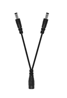 2-Way Power Splitter Cable - 5.5mm x 2.1mm Barrel Connectors - Works with Battery Eliminator Kits