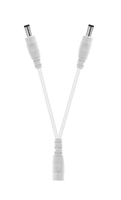 2-Way Power Splitter Cable (White) - 5.5mm x 2.1mm Barrel Connectors - Works with Battery Eliminator Kits