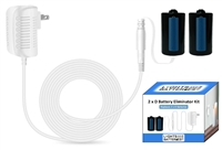 2 x D Battery Eliminator Kit (White)