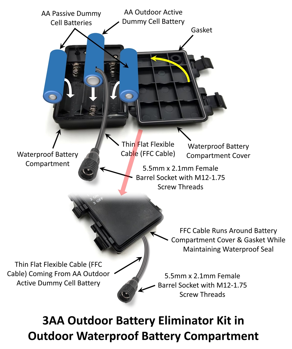3 x AA Outdoor Battery Eliminator Kit