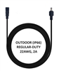 6.5-ft Power Extension Cable - OUTDOOR RATED (IP66) - REGULAR-DUTY - 22AWG - 2A - M12-1.75 Screw Threads - 5.5mm x 2.1mm Barrel Connectors - Works with Outdoor Battery Eliminator Kits