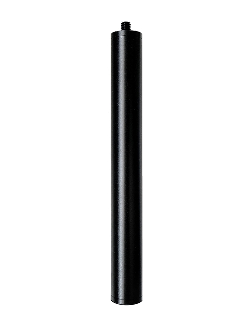 6" Long x 0.75" Diameter Black Anodized 6061 Aluminum Extension Pole with Standard 1/4"-20 Tripod Screw Threads - Works with Solar Panels & Accessories