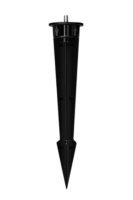 8" Long Black ABS Plastic Ground Stake with Standard 1/4"-20 Male Tripod Screw Threads - Works with Solar Panels & Accessories